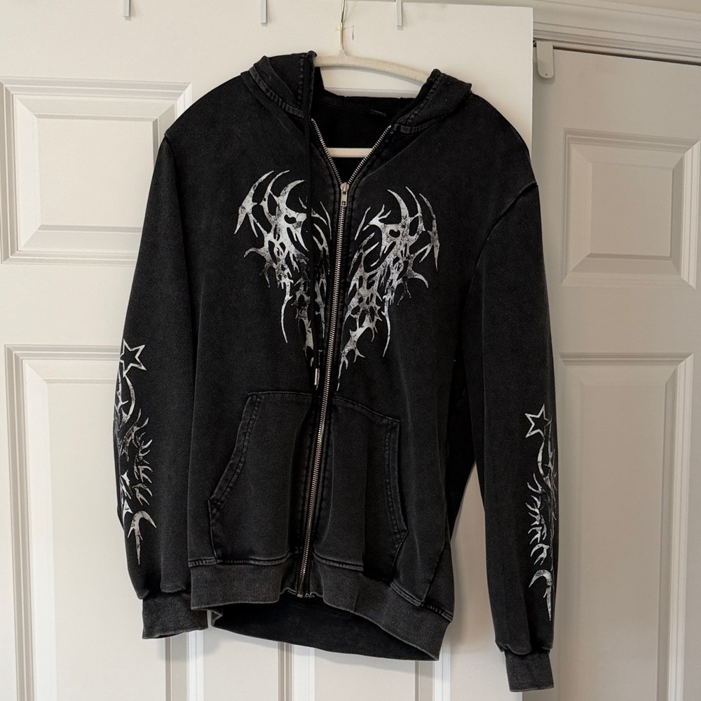 ROMWE Graphic Zip up